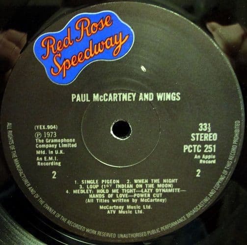 WINGS PAUL McCARTNEY Red Rose Speedway Vinyl Record LP Apple 1973